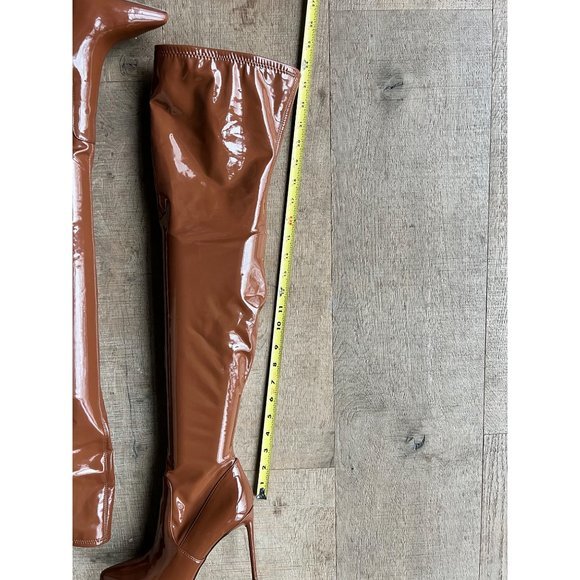 STEVE MADDEN Victorinikto brown patent thigh high boots size 7 - Picture 11 of 11